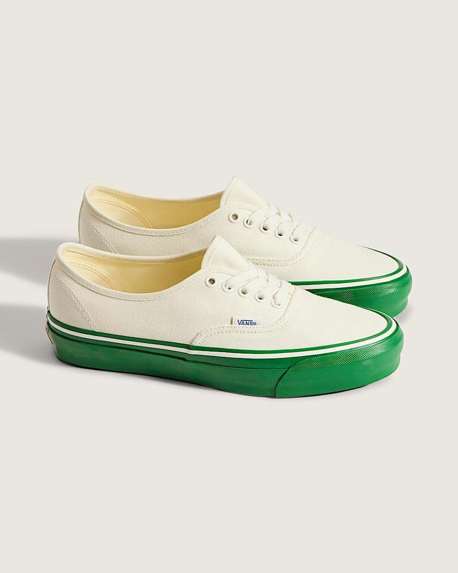 Premium Authentic Duck Canvas Shoe in White / Green| Vans US Product Image