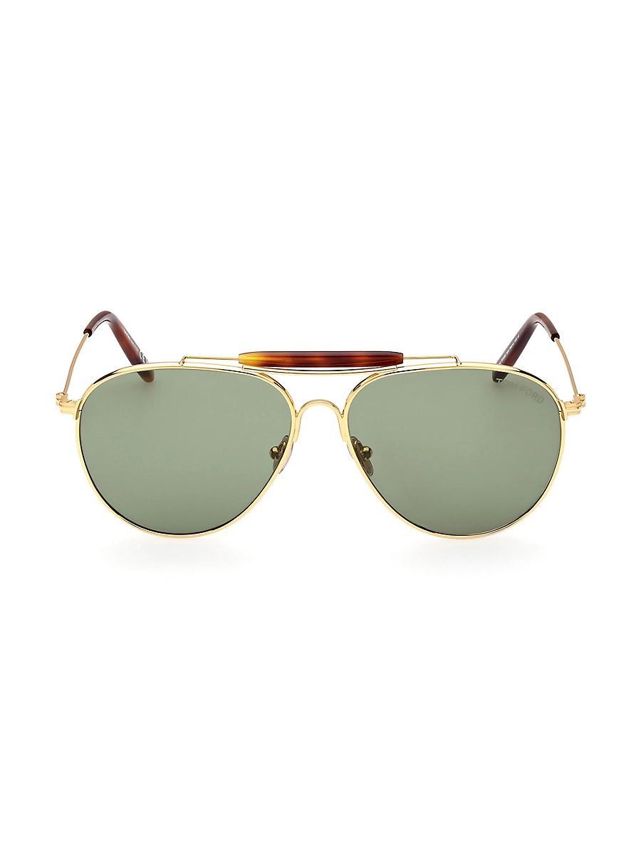 Mens 60MM Navigator Metal Sunglasses Product Image