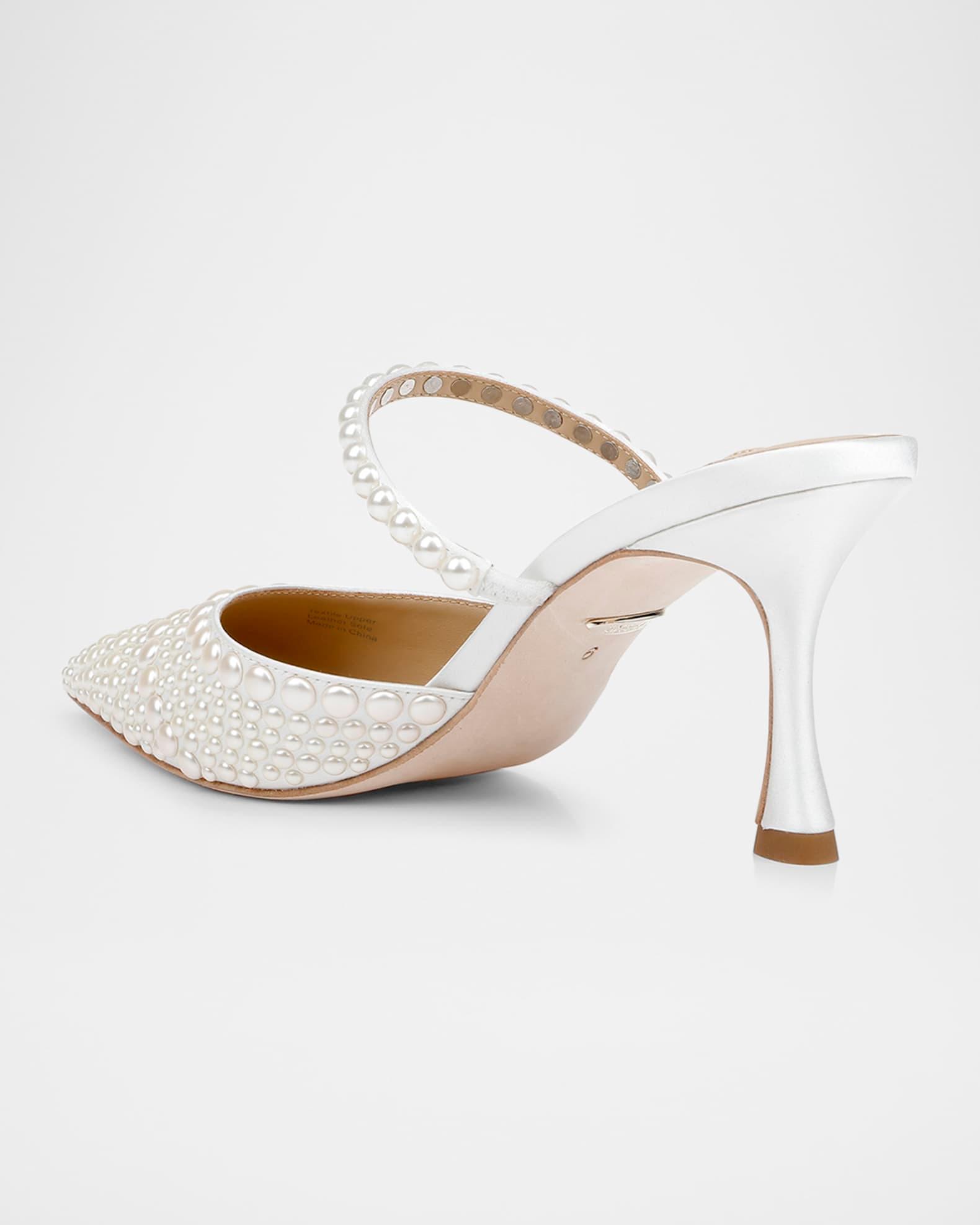 Duchess Pointed Pearly Mule Pumps Product Image