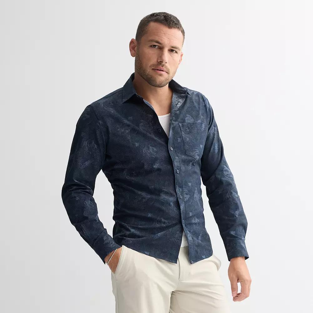 Men's FLX Slim Performance Untucked-Fit Button Down Long Sleeve Shirt,  Product Image
