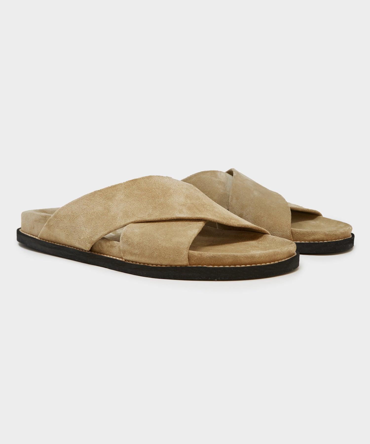 Nomad Suede Crossover Sandal in Sand Product Image