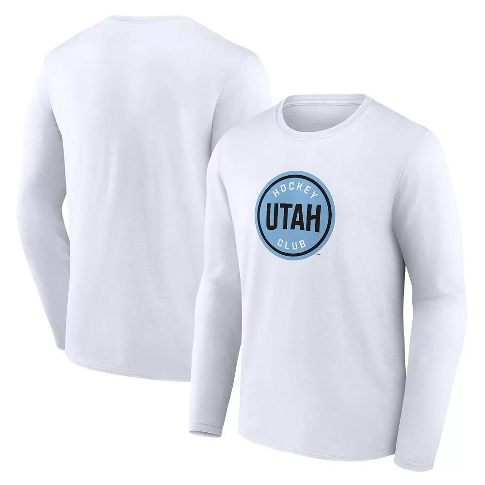 Men's Fanatics White Utah Hockey Club Draft Logo Long Sleeve T-Shirt,  Product Image