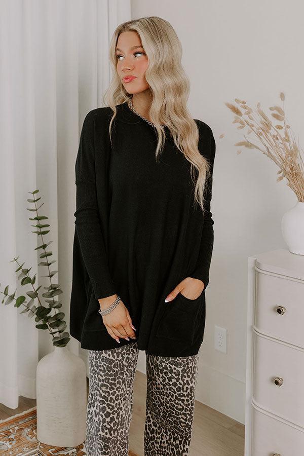 Always Cozy Sweater Top in Black Product Image