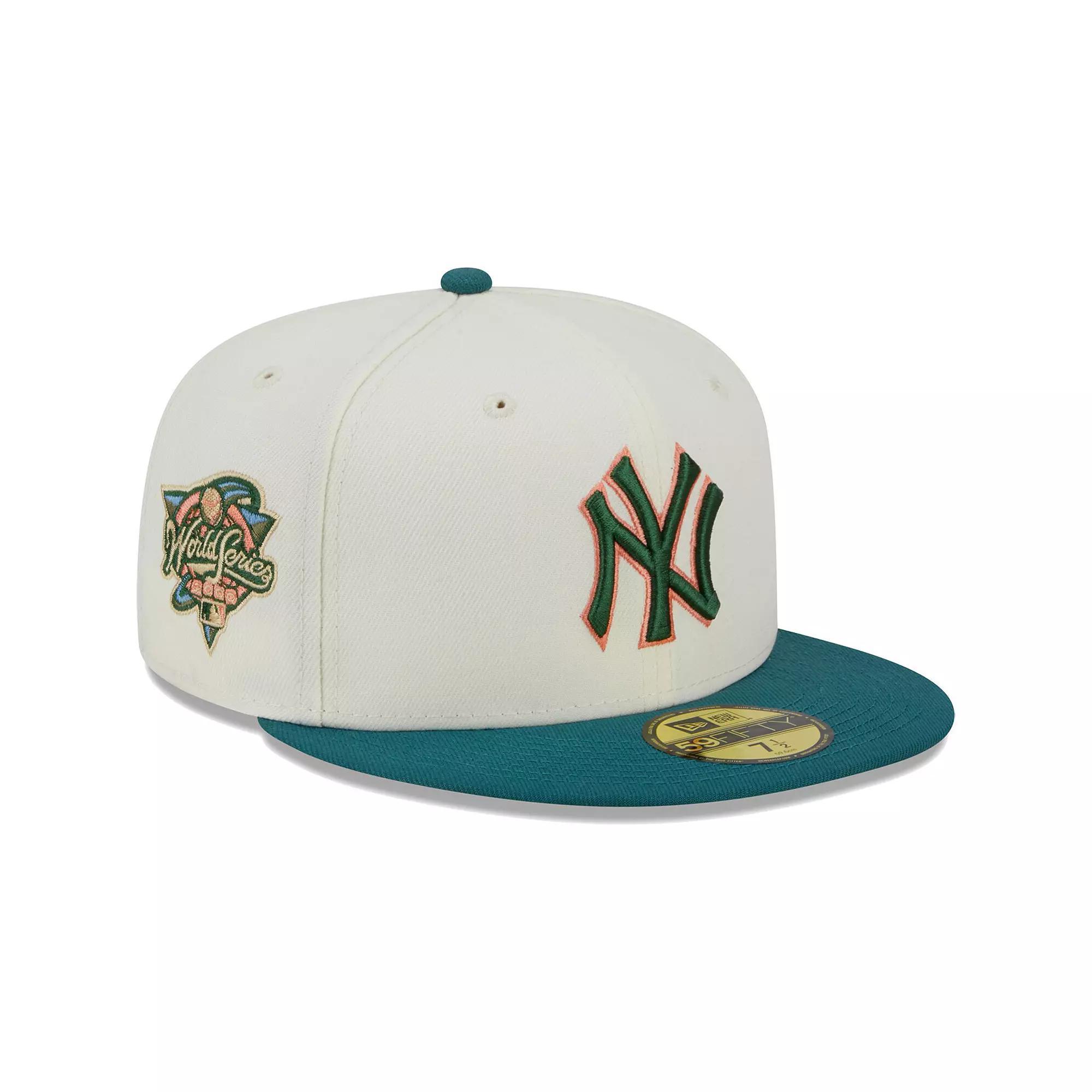 Men's New Era Cream New York Yankees Chrome Evergreen 59FIFTY Fitted Hat,  Product Image