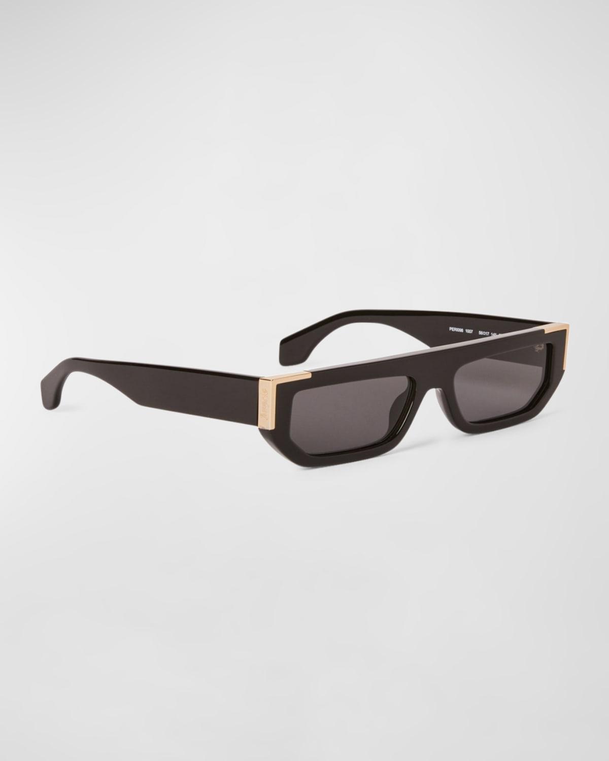 Men's Golden Acetate Rectangle Sunglasses Product Image