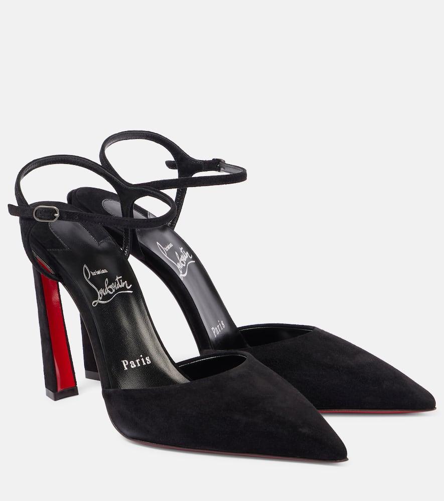 CHRISTIAN LOUBOUTIN Condora Riviera 100 Suede Slingback Pumps In Black Product Image