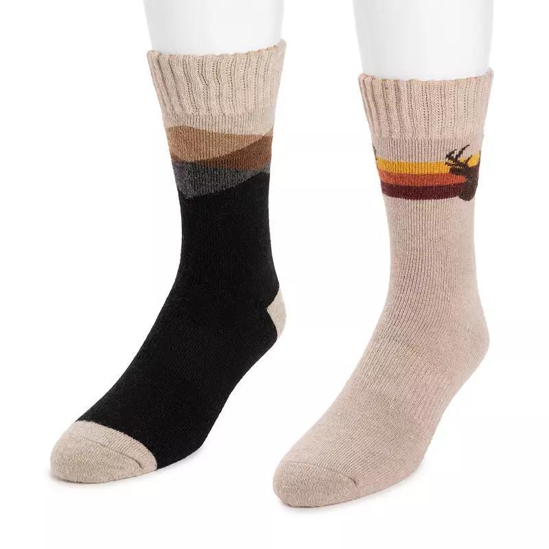 Mens MUK LUKS 2-Pack Wool Blend Boot Socks Product Image