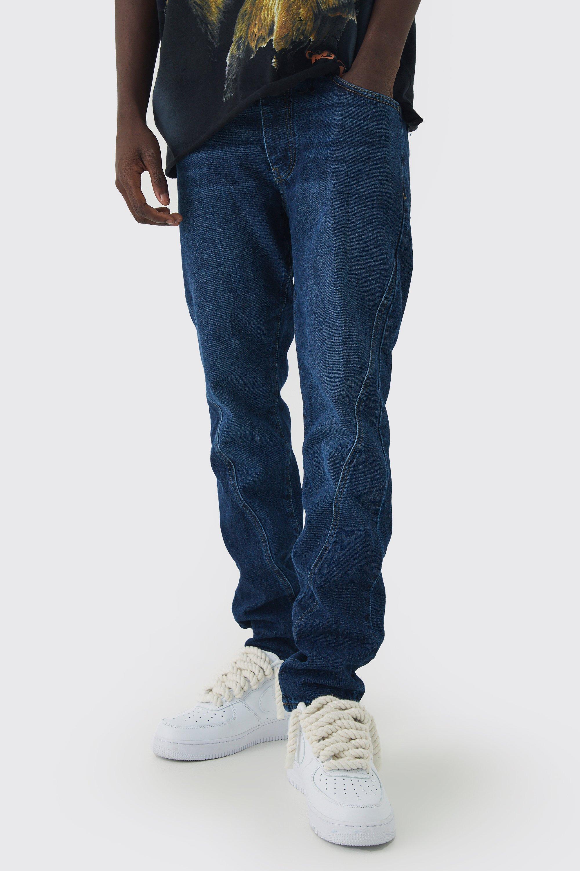 Slim Fit Seam Detail Jeans | boohooMAN USA Product Image