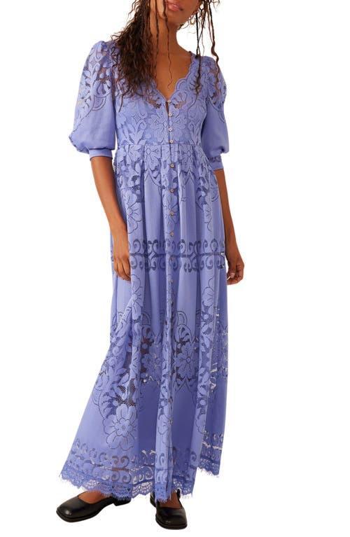 Womens Shadow Dance Lace Long-Sleeve Midi-Dress Product Image