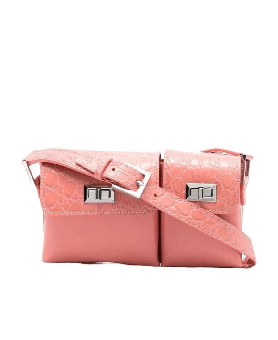 BY FAR Snakeskin-effect Leather Shoulder Bag In Pink Product Image