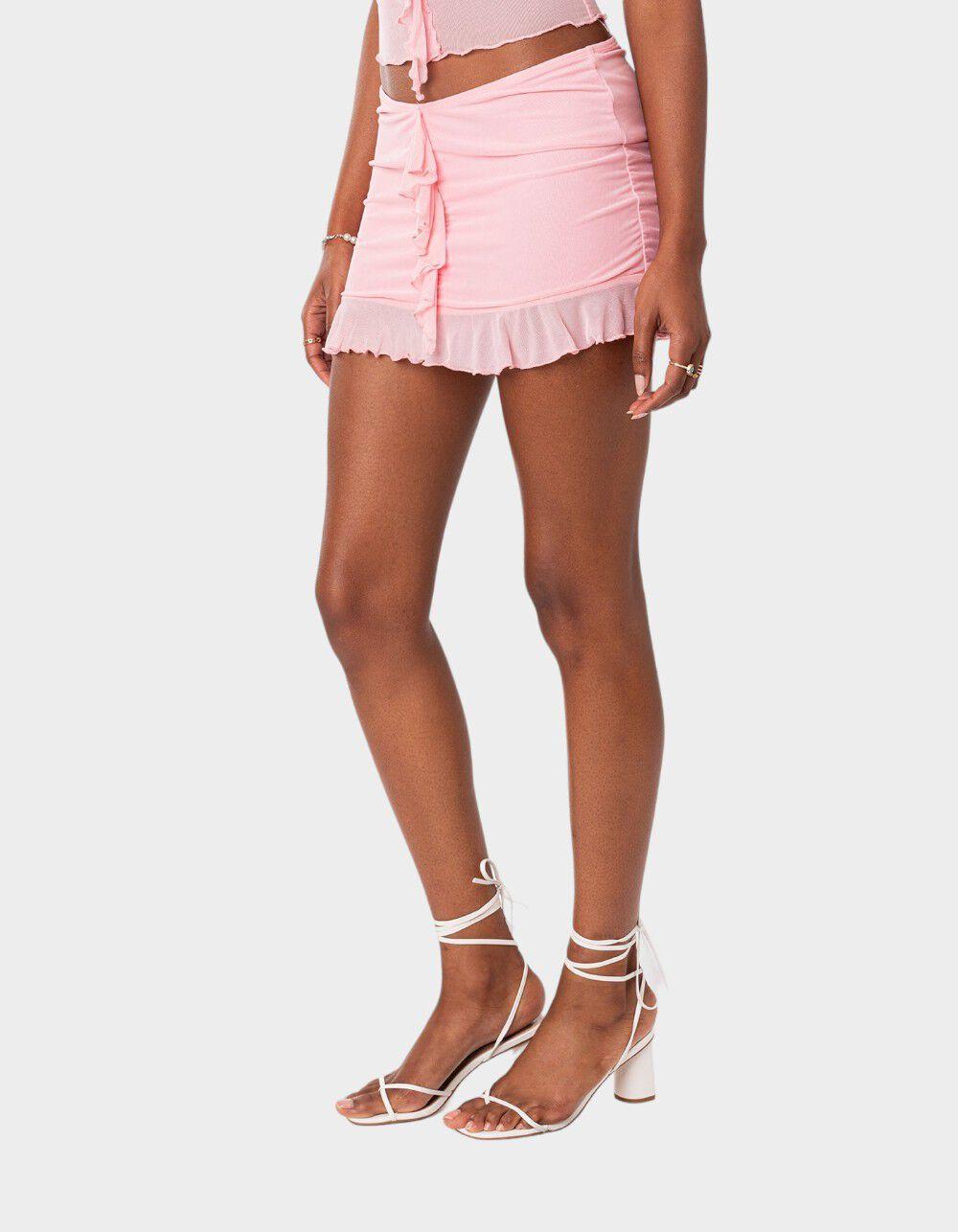 EDIKTED Solange Ruffle Mesh Mini Skirt Product Image