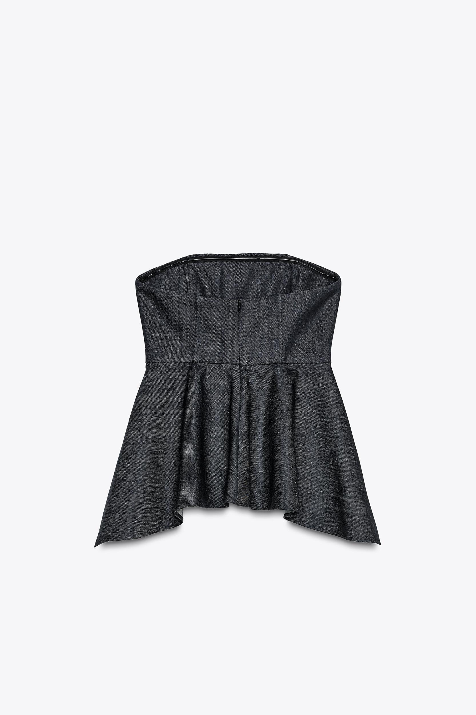 ZW COLLECTION DENIM STRAPLESS TOP Product Image