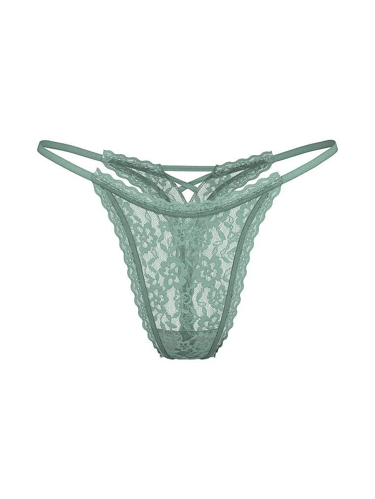 Lace Strappy-Back String Thong Panty Product Image