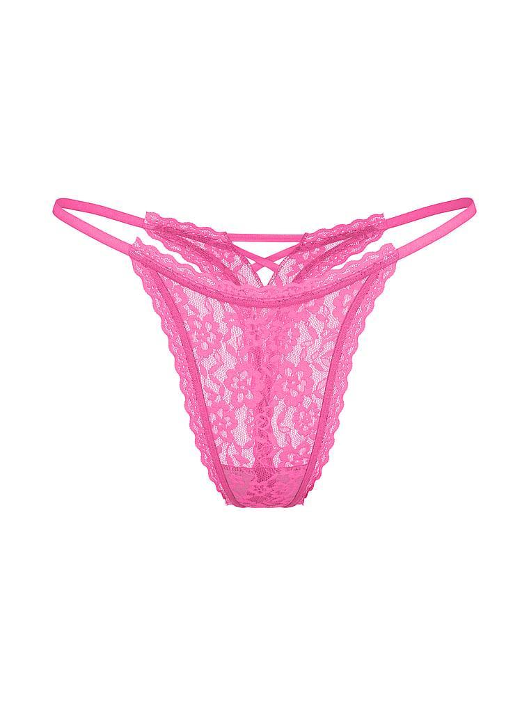 Lace Strappy-Back String Thong Panty Product Image