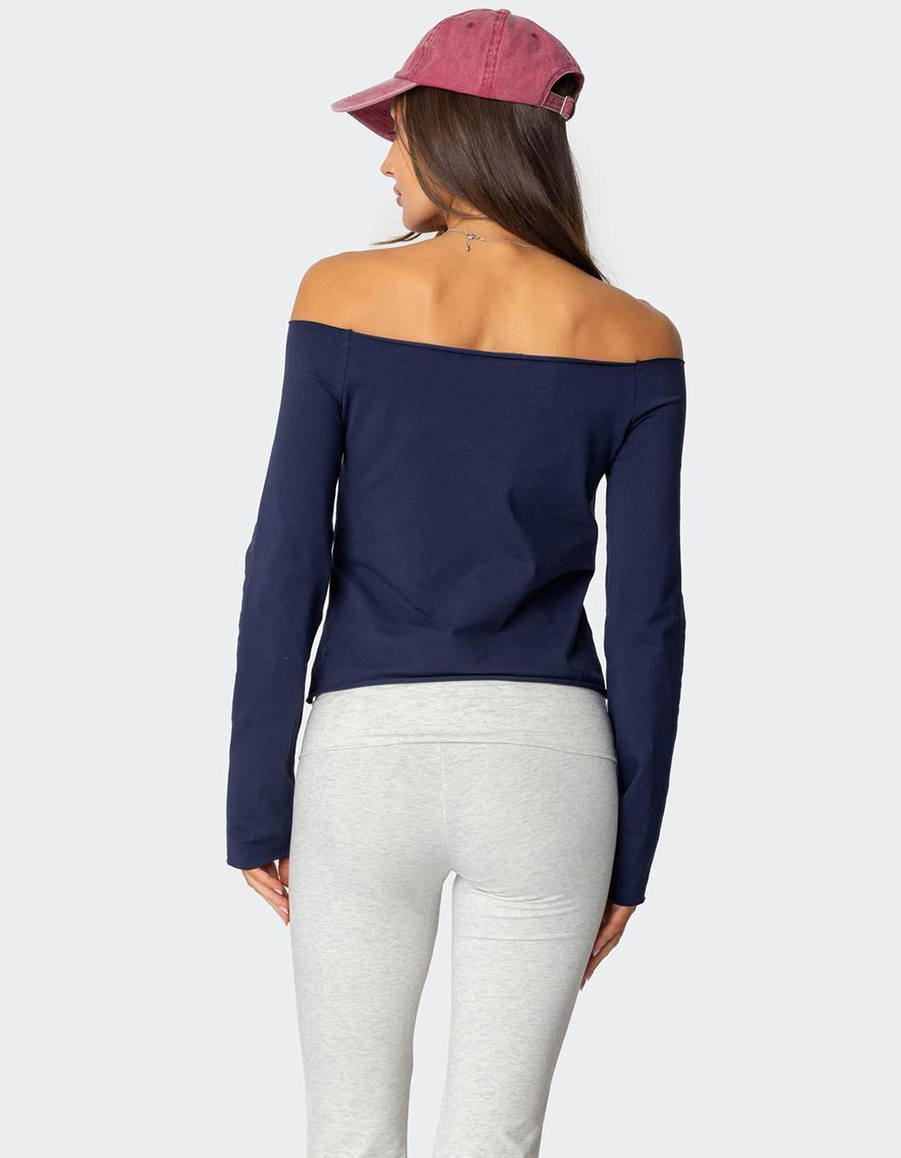 EDIKTED Aspen Ski Club Off Shoulder Top Product Image