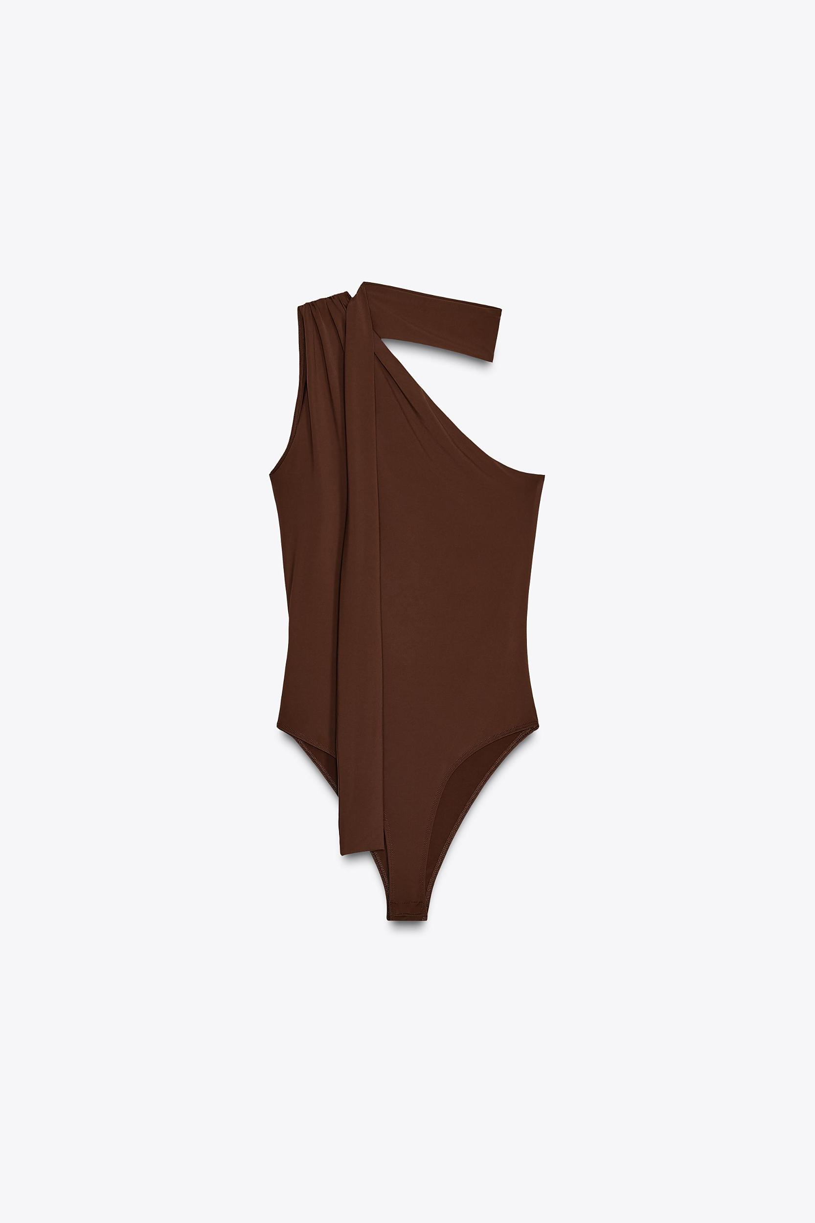 ASYMMETRIC POLYAMIDE BODYSUIT WITH SCARF Product Image