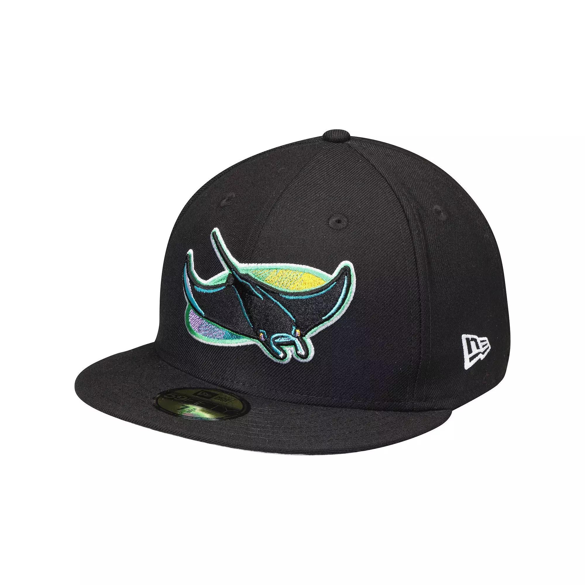 Men's New Era Black Tampa Bay Rays Cooperstown Collection Wool 59FIFTY Fitted Hat,  Product Image