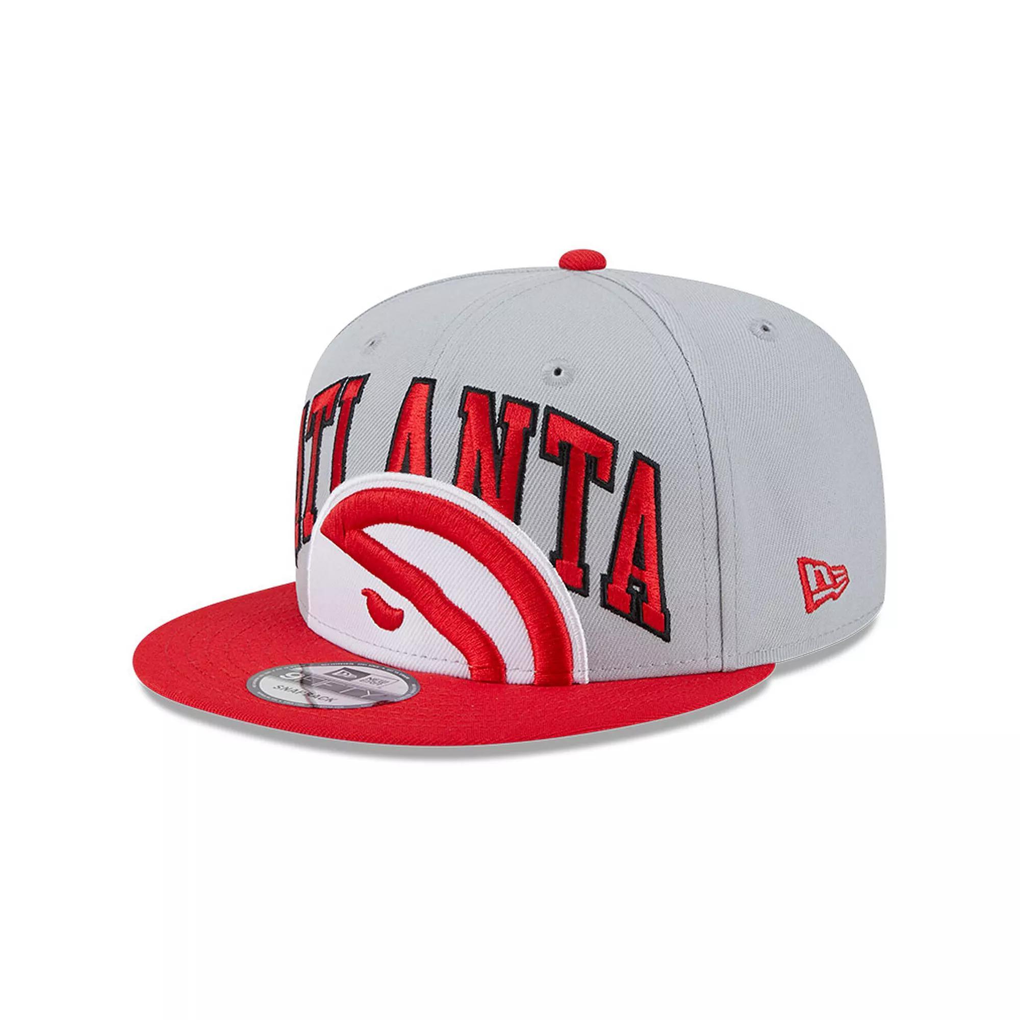 Men's New Era Gray/Red Atlanta Hawks Tip-Off Two-Tone 9FIFTY Snapback Hat, Grey Product Image