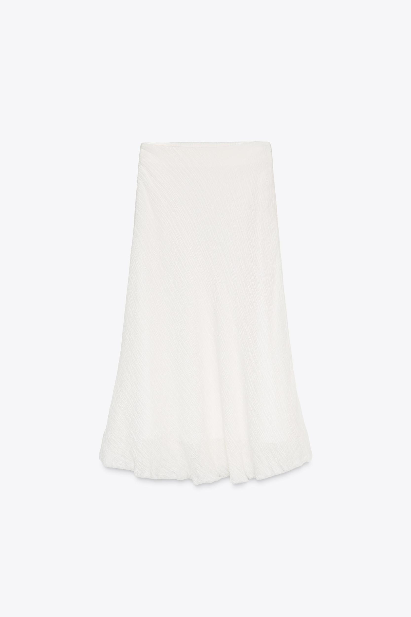 100% LINEN MIDI SKIRT ZW COLLECTION Product Image