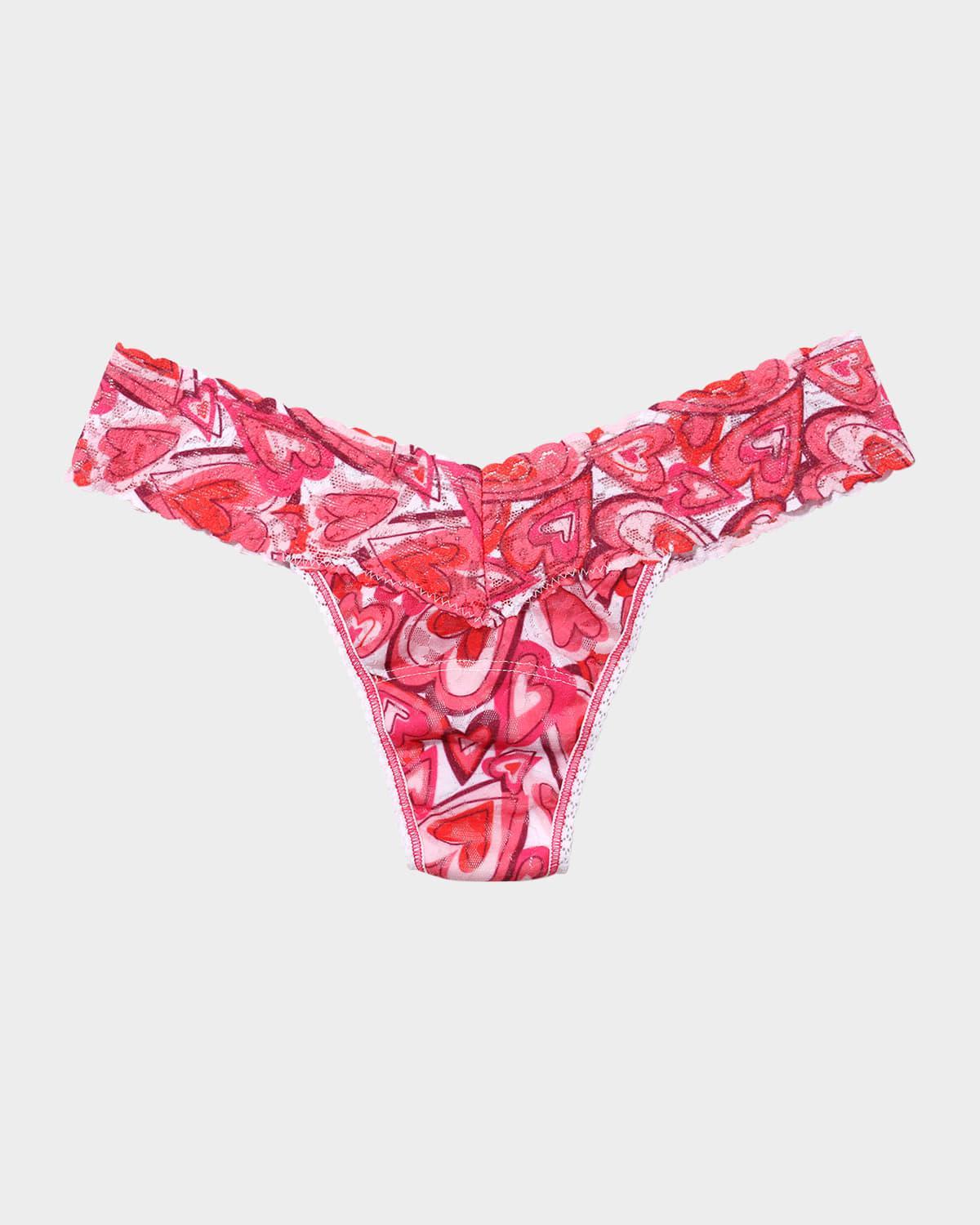 Signature Lace Low Rise Printed Thong Product Image