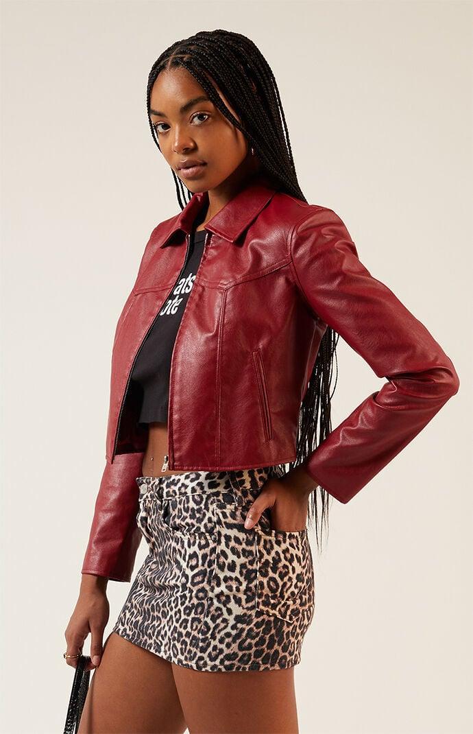 Women's Faux Leather Western Jacket Product Image