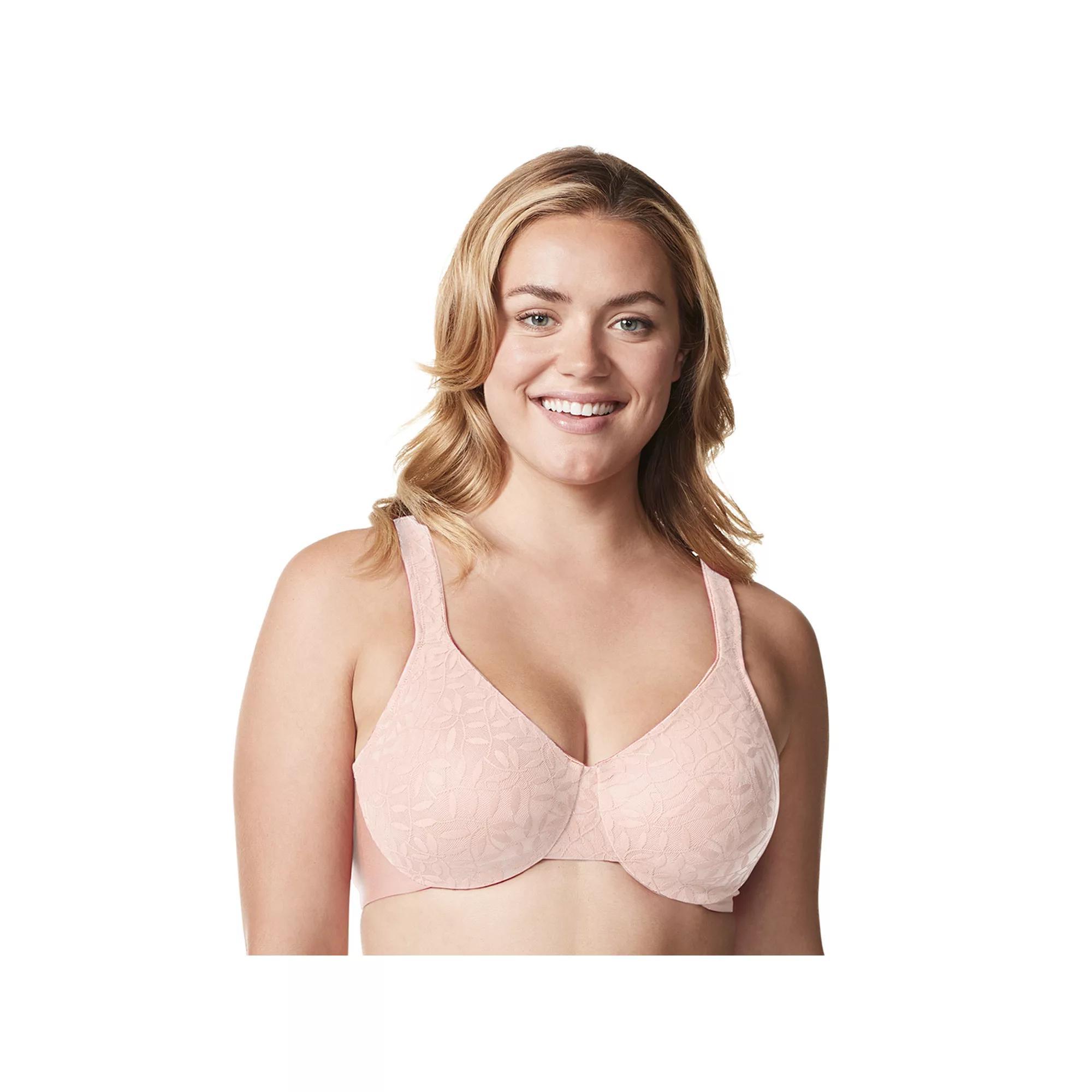 Olga® by Warner's® Sheer Leaves Lace Full-Figure Full-Coverage Minimizer Bra 35519, Women's, Size: 40 D, White Product Image