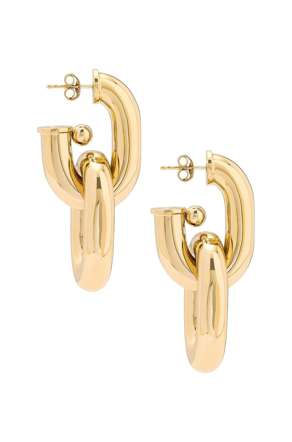 RABANNE XL Link Hoop Earrings in Metallic Product Image