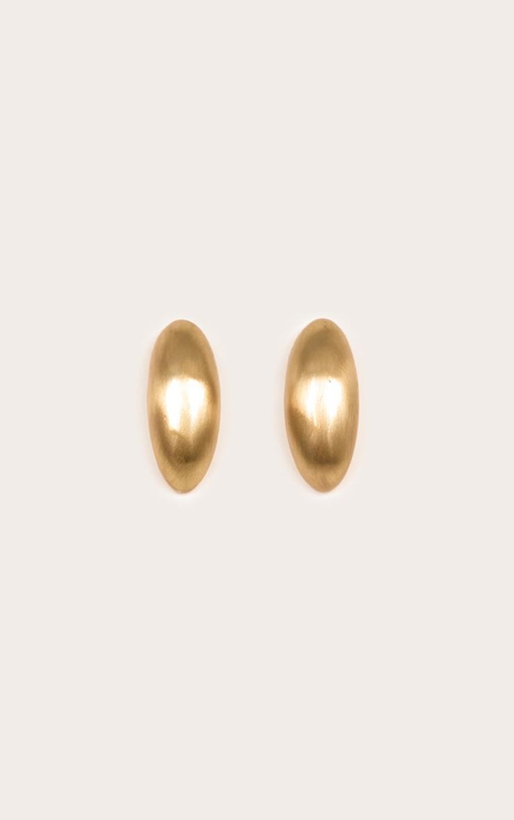 Gold Brushed Tear Drop Earrings Product Image