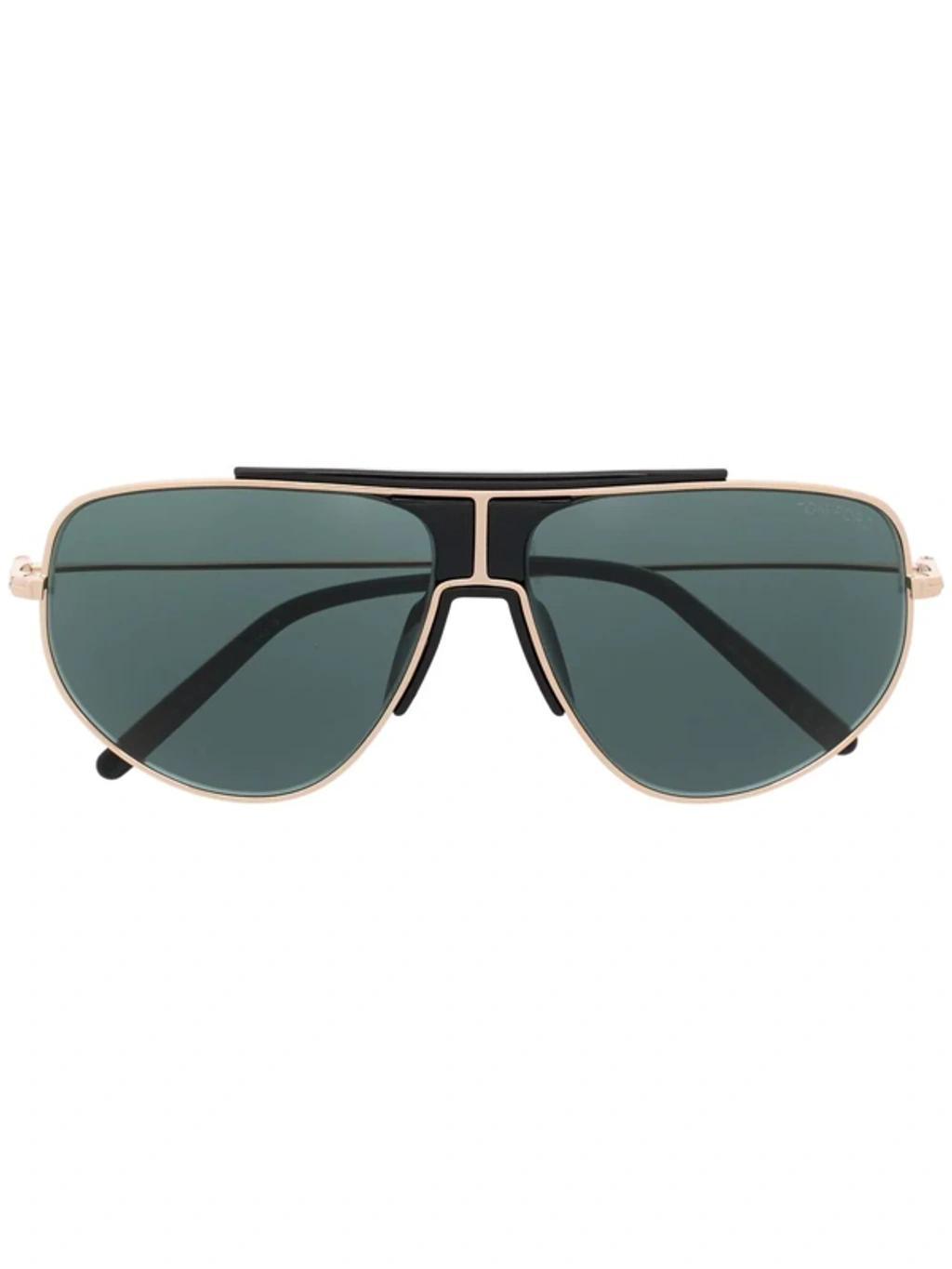 Tinted Pilot-frame Sunglasses In Black Product Image