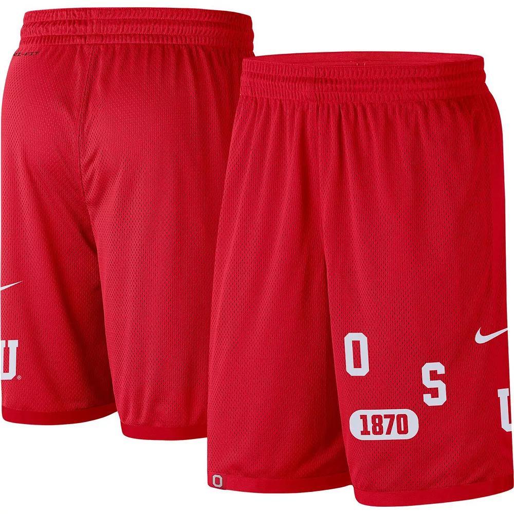 Men's Nike Scarlet Ohio State Buckeyes Wordmark Performance Shorts, Size: Medium, Red Product Image