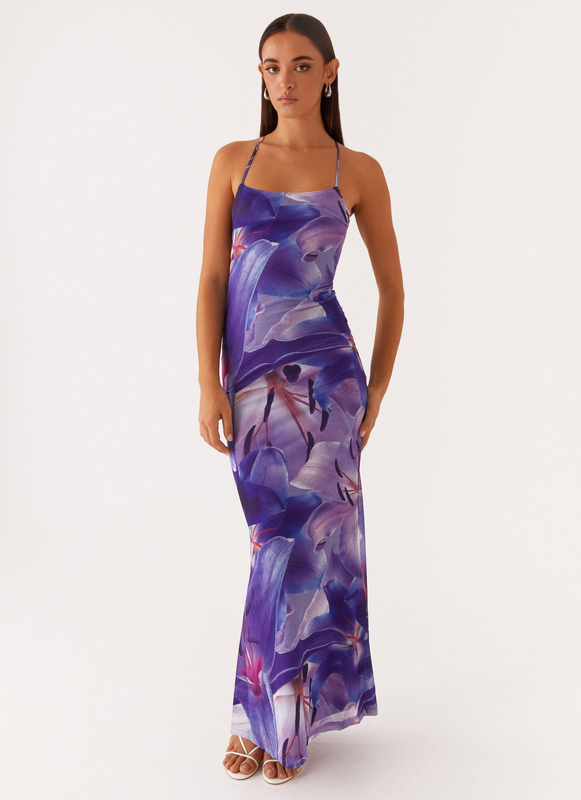 Livia Maxi Dress - Purple White Lilly Product Image