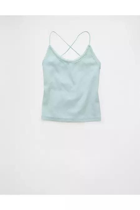 AE Strappy Go Lucky Cropped Lace Tank Top Women's Product Image