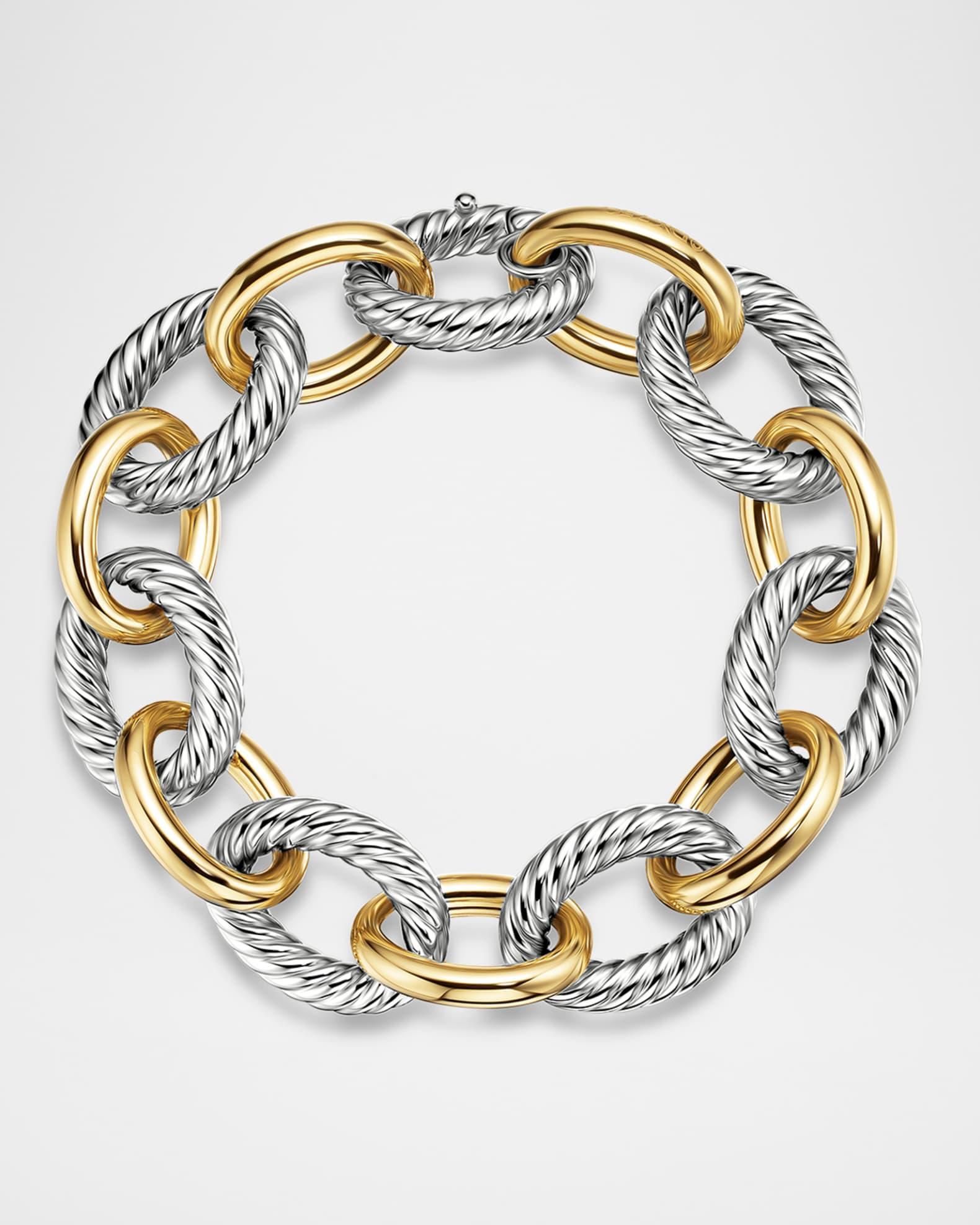 Oval Extra-Large Link Bracelet with Gold Product Image