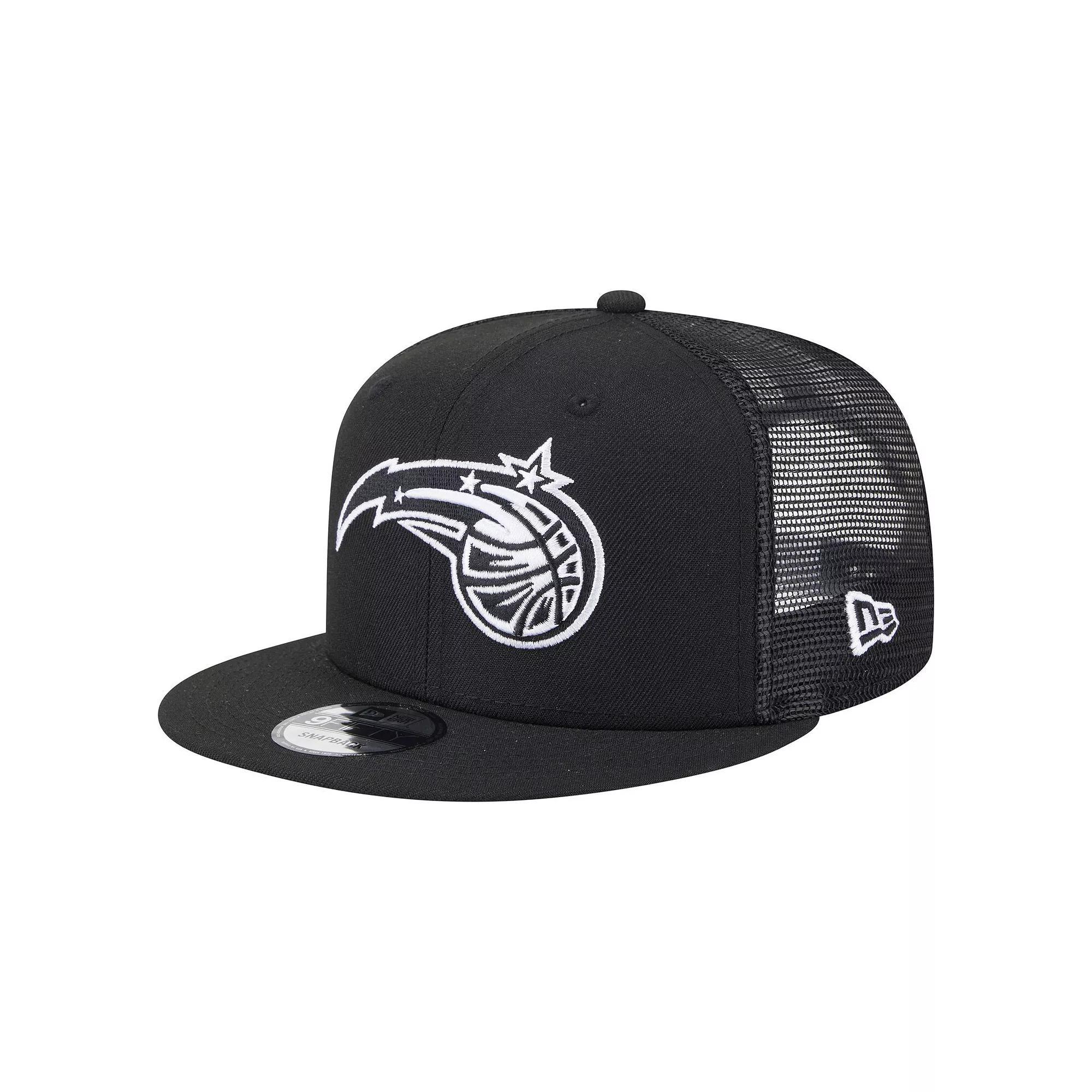 Men's New Era Black Orlando Magic 9FIFTY Snapback Trucker Hat, Mag Black Product Image