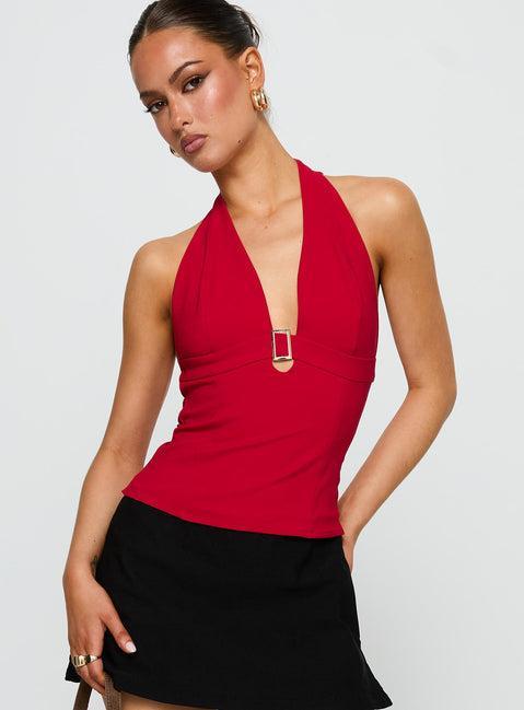 In Your Life Halter Top Red Product Image