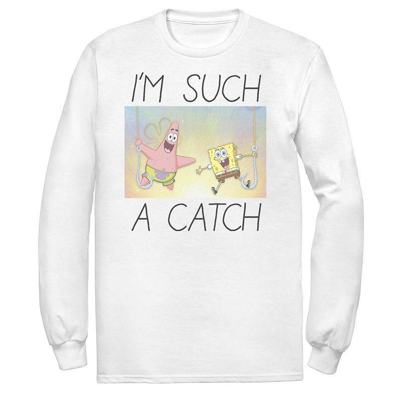 Men's Spongebob I'm Such A Catch Portrait Long Sleeve Tee,  Product Image