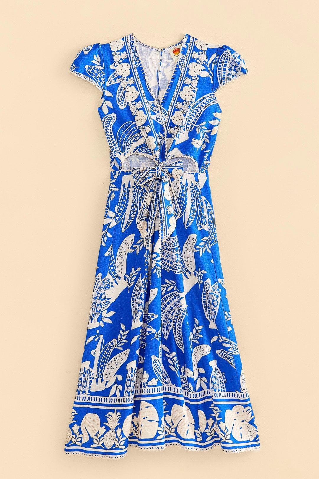 Blue Lace Banana Midi Dress Product Image