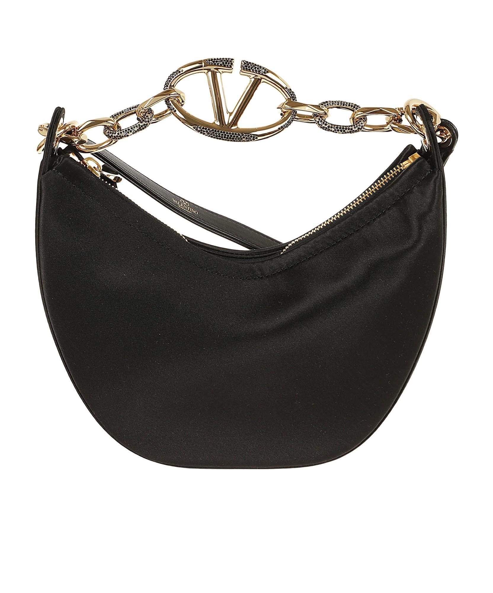 VALENTINO GARAVANI Valentino Vlogo Plaque Zip-up Tote Bag In Black Product Image