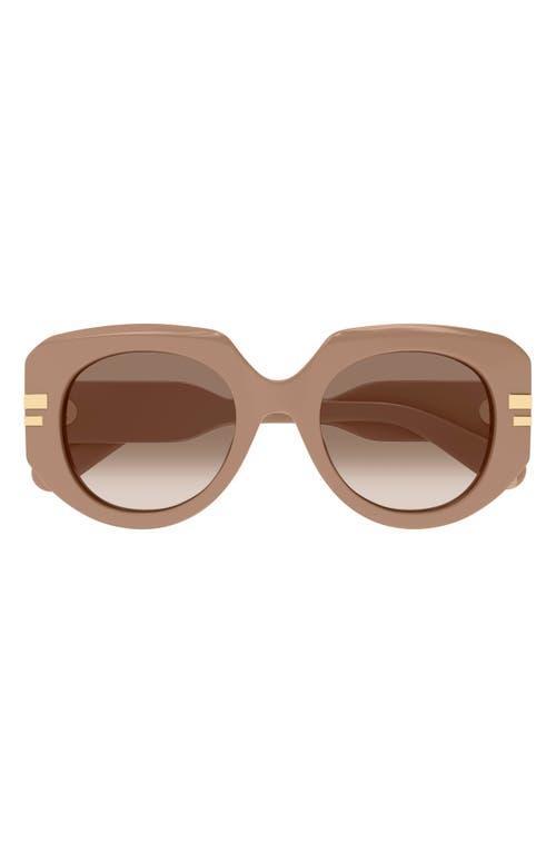 CHLOÉ Marcie Oversized Acetate Square Sunglasses In Beige Product Image