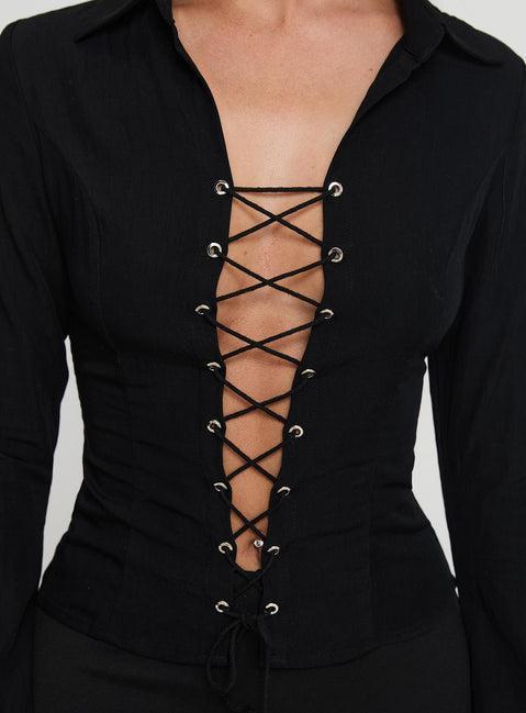 Alexandar Long Sleeve Top Black Product Image