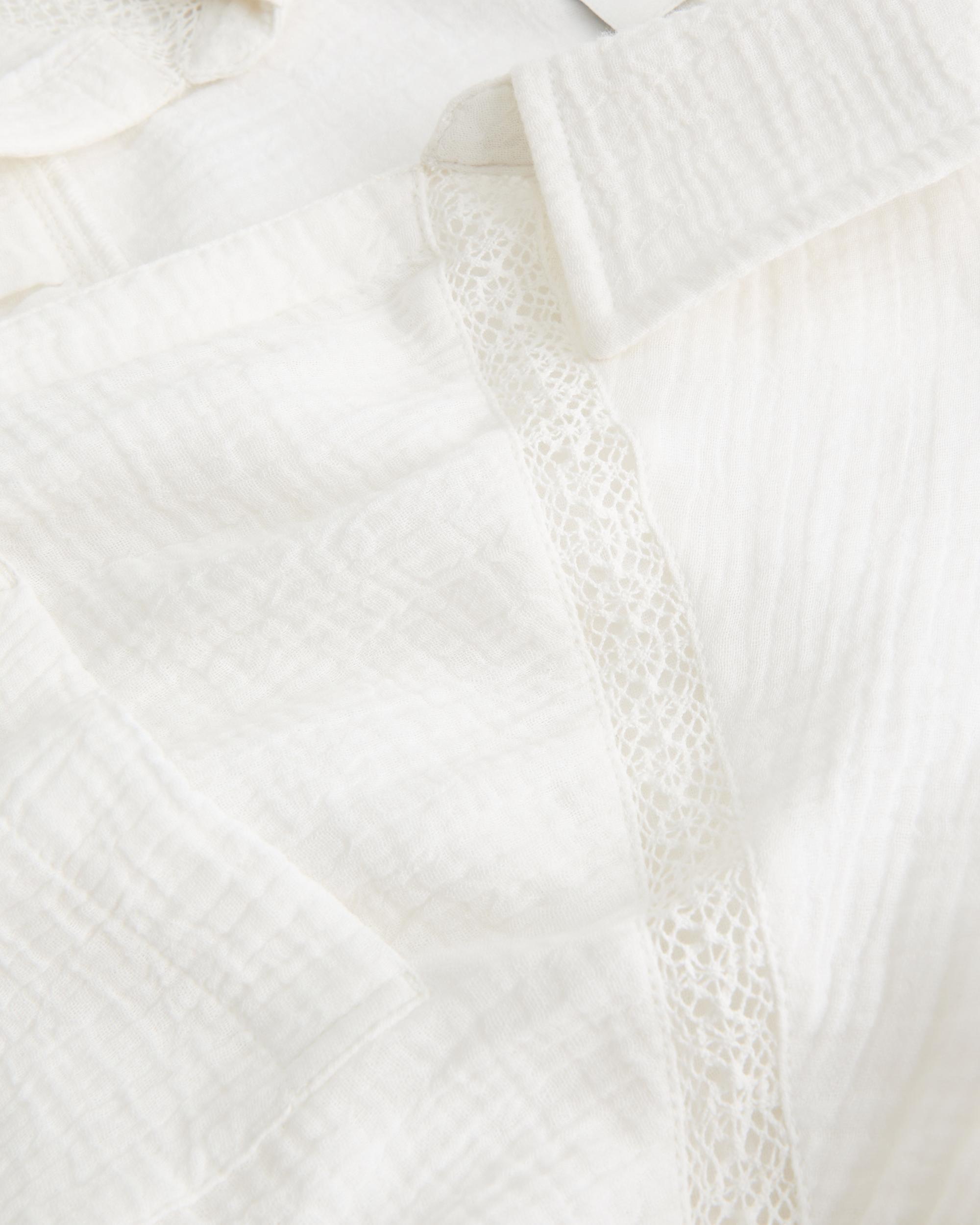 Gauze Button-Through Mini Shirt Dress Product Image