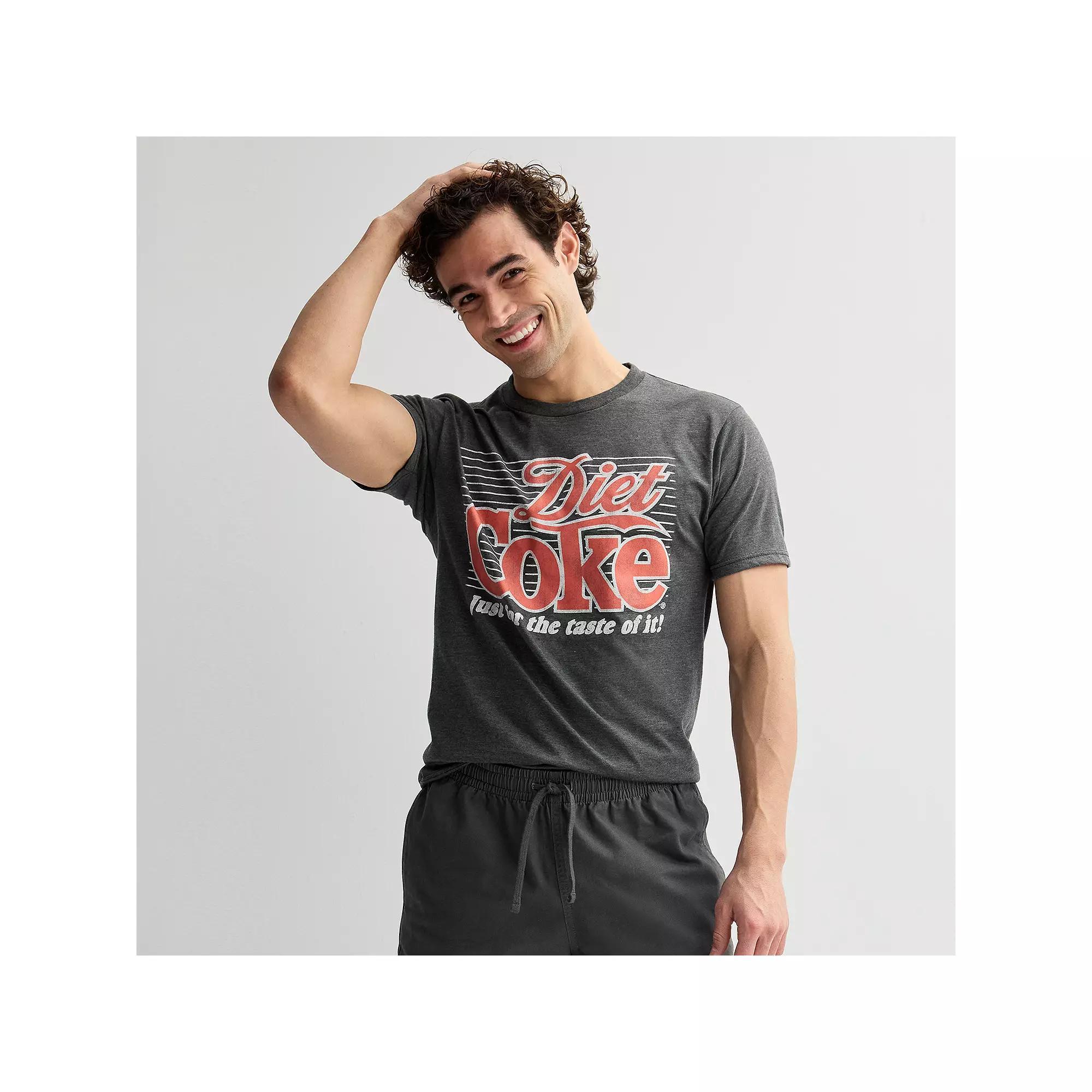 Men's Diet Coke Vintage Ad Crewneck Graphic Tee, Size: Medium, Heather Grey Product Image