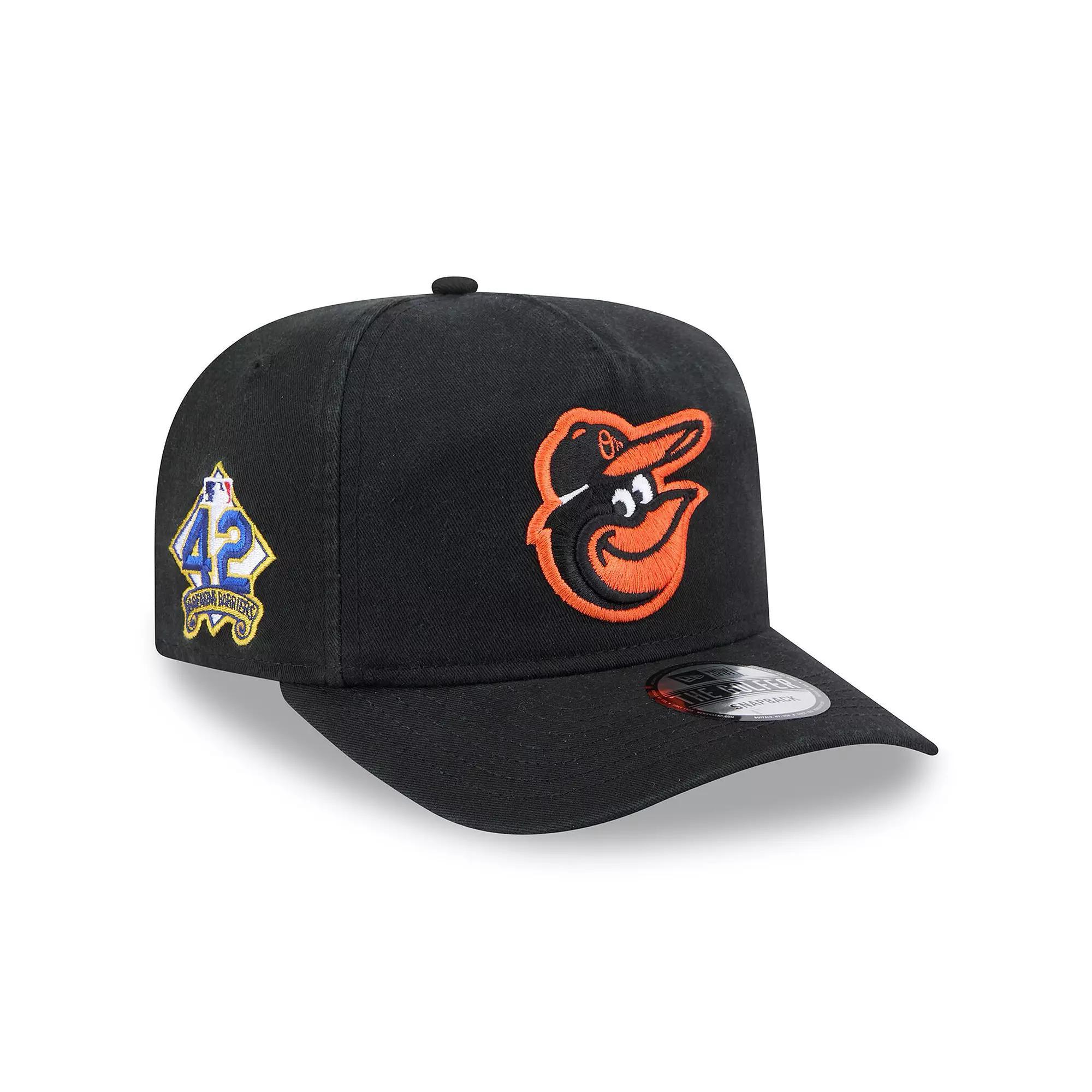 Men's New Era Black Baltimore Orioles 2025 Jackie Robinson Day Golfer Adjustable Hat Product Image