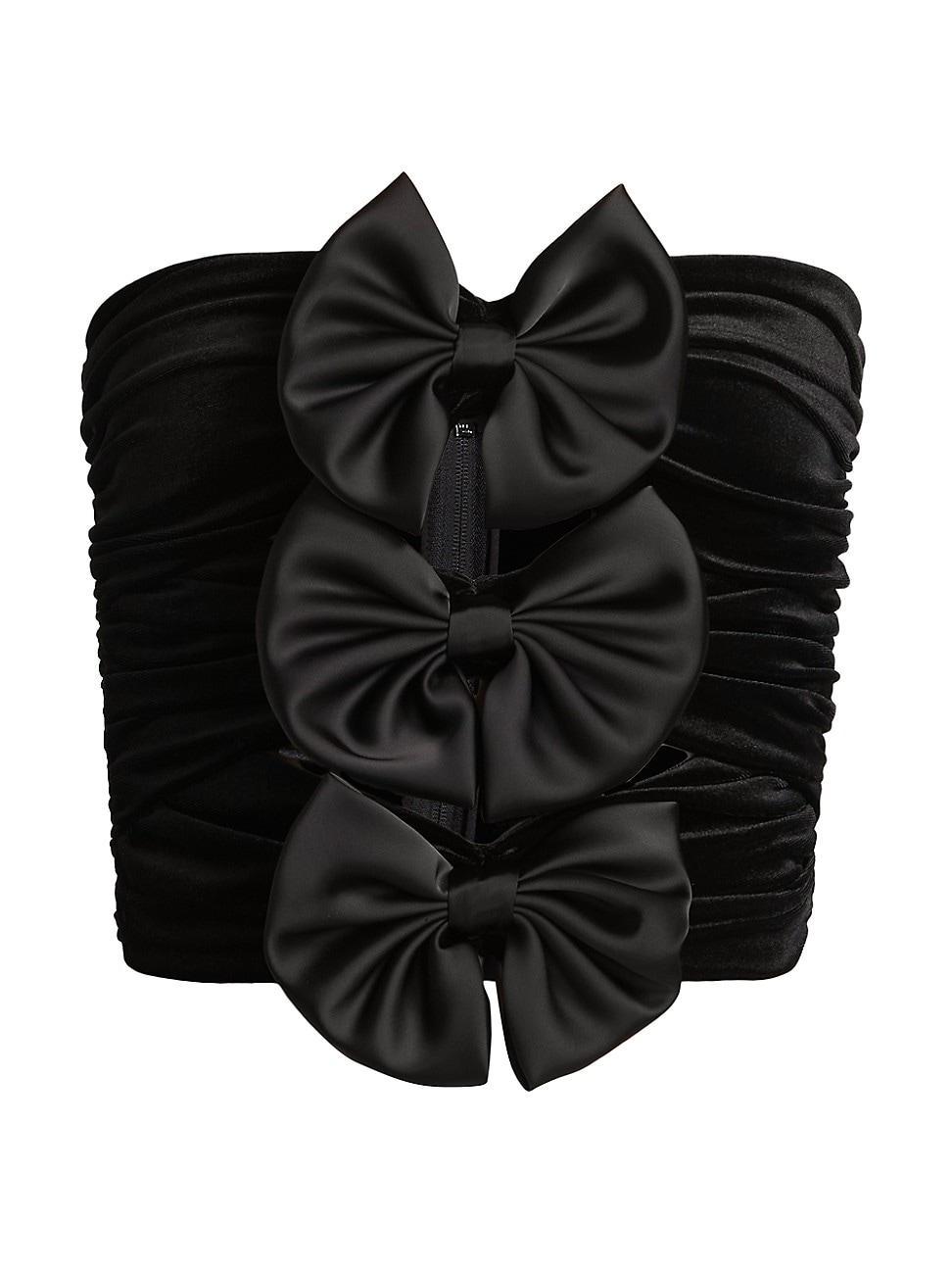 Womens Hepburn Ruched Bow Corset Top Product Image
