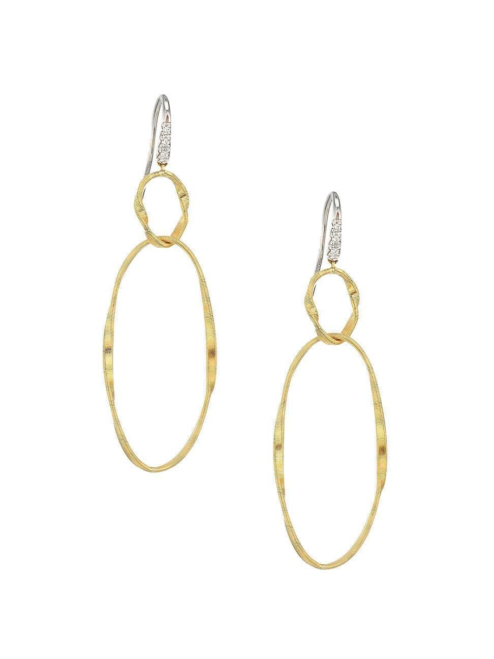 Womens Marrakech Onde 18K Yellow Gold & Diamond Coil Double-Drop Hoop Earrings Product Image