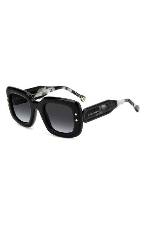 CAROLINA HERRERA 49mm Small Gradient Rectangular Sunglasses In Black Product Image