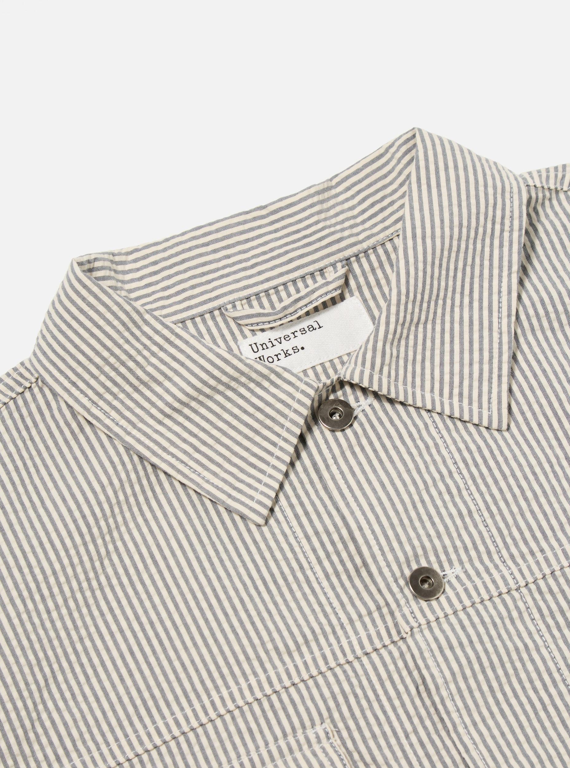 Grey Derby Stripe Trucker Jacket Product Image