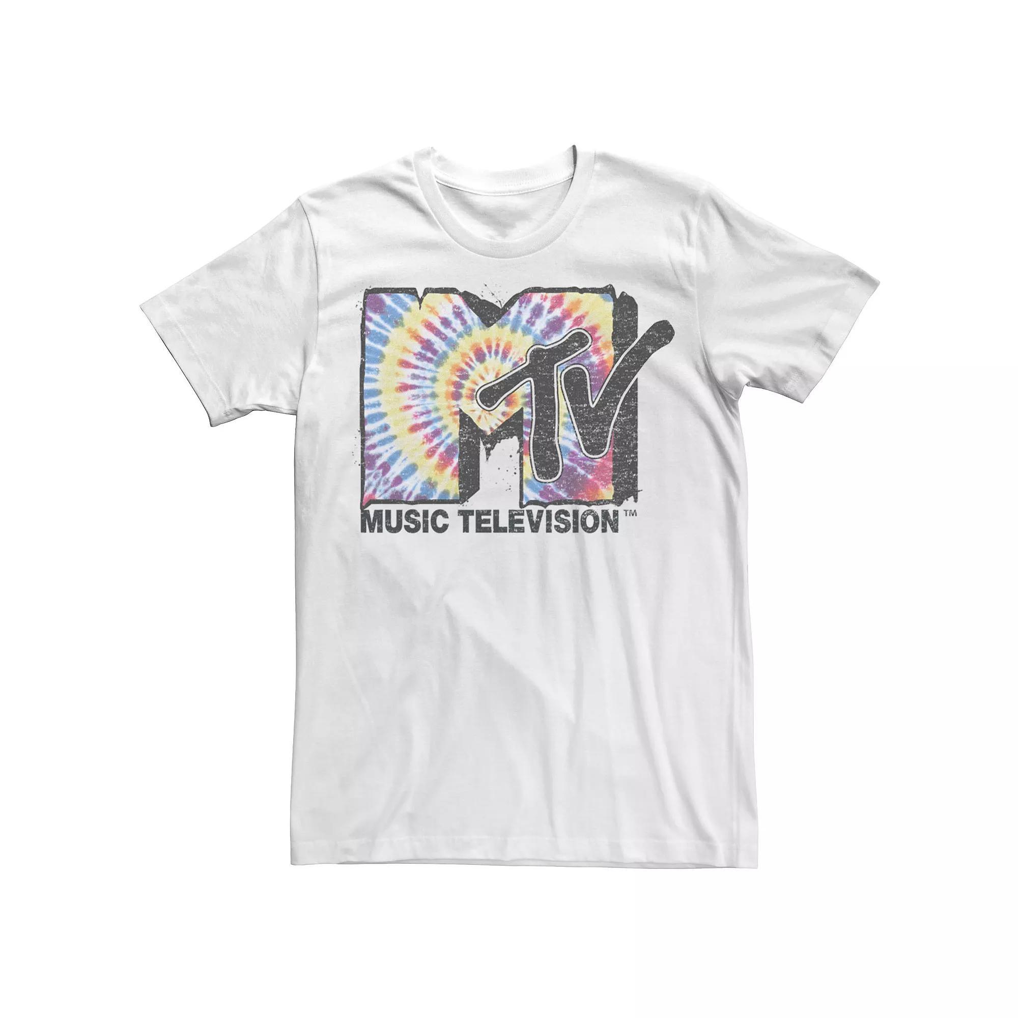 Big & Tall MTV Logo Melting Tie Dye Tee, Men's, Size: 5XL, White Product Image