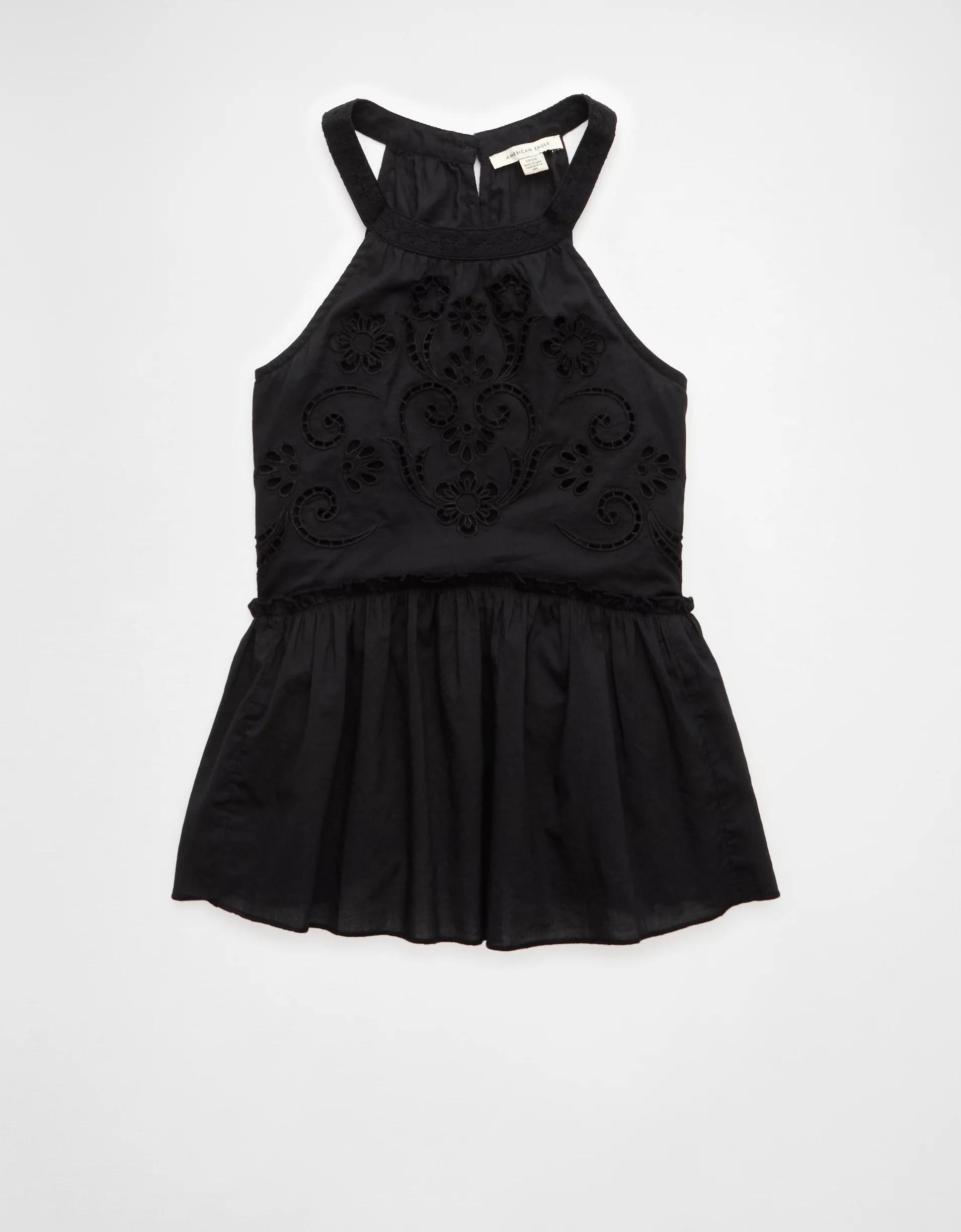 AE Embroidered Halter Tank Top Product Image