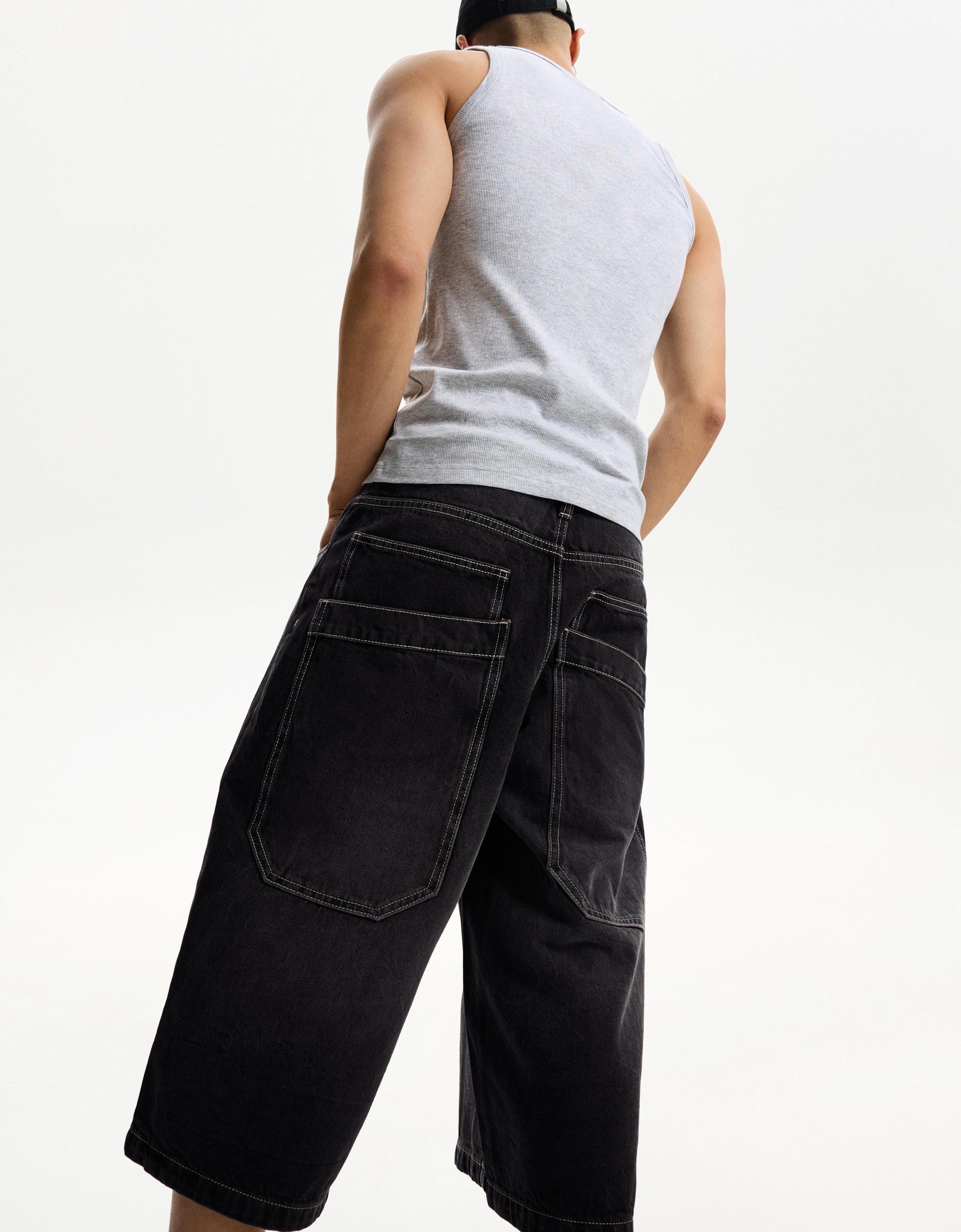 Super baggy denim Bermuda jorts Product Image